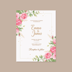 Elegant Wedding Invitation with Floral Design