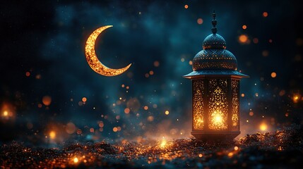 A mosque at night lit by many warm colored lamps