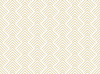 Art deco style geometric shapes gold seamless pattern. Vector illustration.