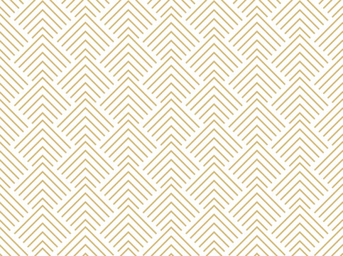 Art deco style geometric shapes gold seamless pattern. Vector illustration.