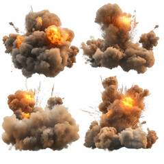 Four different explosions in the air