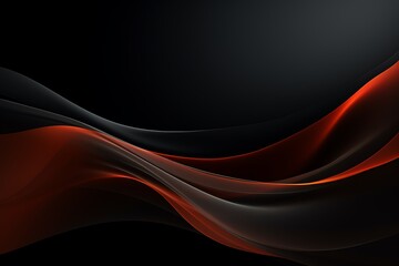 Black abstract background with wave shapes