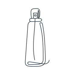 Perfume bottle drawn with one line. Vector illustration of perfume with continuous line