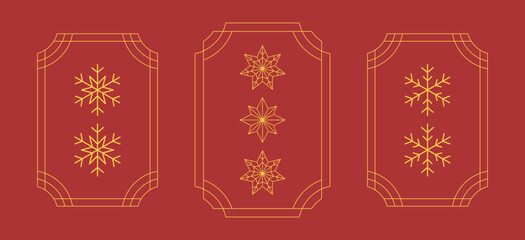 幾何学 フレーム 雪 結晶 星 クリスマス 背景