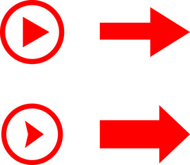 Red arrow direction icon