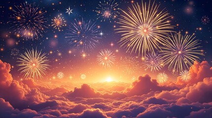 Fireworks Over the Clouds