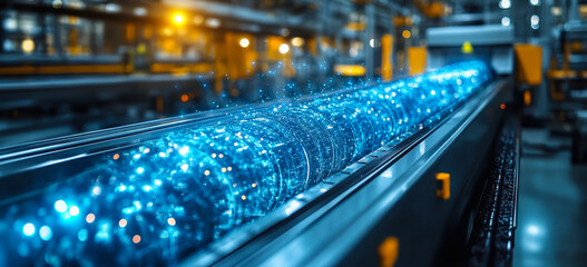 Obraz premium AI-Powered Recycling System Enhancing Waste Sorting Efficiency in Industrial Plant