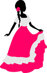 girl in a pink dress