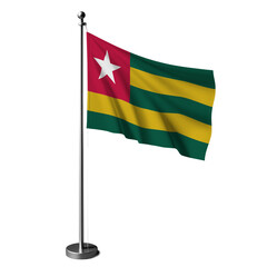 Togo flag 4 isolated, table flag