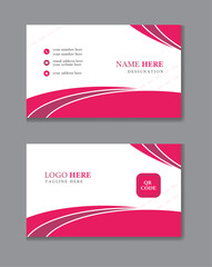 Fototapeta premium 4,creative pink color double sided business card simple design .template