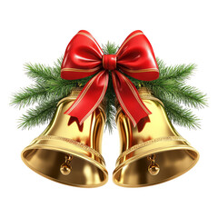 Christmas bell decoration on transparent background