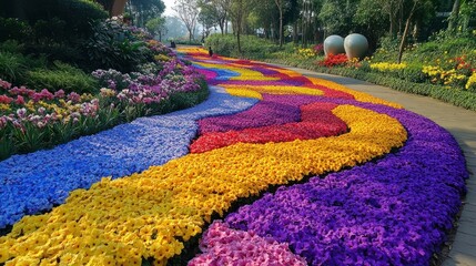 Flower garden ideas with colorful blooms in beautiful layouts