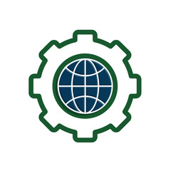 Ecology icon. renewable energy, environmental protection, earth, leaves, recycling, green energy, green icon. mixed design style. energy, resources