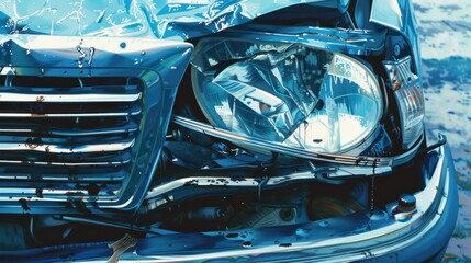 Fototapeta premium Accident: An unexpected collision or event, typically involving vehicles, causing interruptions in traffic and delays on the road. 