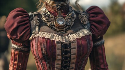 Fototapeta premium Victorian steampunk outfits and accessories, mechanical details