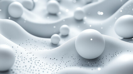 Abstract white background. White spheres

