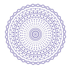 Doodle mandala circle point and line abstract and cute hand draw illustration inspired from road markings, earth that can be use for social media, sticker, wallpaper, e.t.c with aesthetic purple color