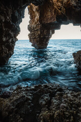 landscape natural sea stone cave
