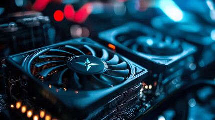 High tech GPUs with cooling fans for efficient processing