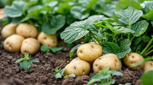 Vegetative Propagation: A form of asexual reproduction in plants where new individuals grow from roots, stems, or leaves, as seen in potatoes and strawberries.
