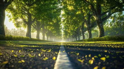 Obraz premium Boulevard: A broad road, typically with trees and a landscaped median, designed for smooth traffic flow and to enhance the visual appeal of city streets. 
