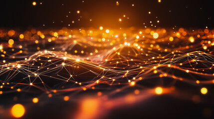 Obraz premium Abstract business connection of lines from nodes It is connected to endless nodes and represents the innovation of communication in the network.