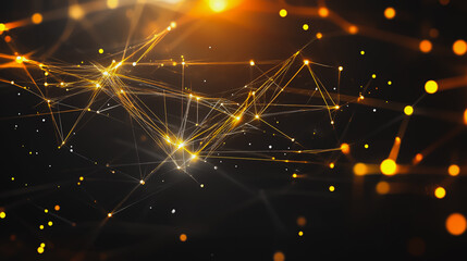 Fototapeta premium Abstract business connection of lines from nodes It is connected to endless nodes and represents the innovation of communication in the network.