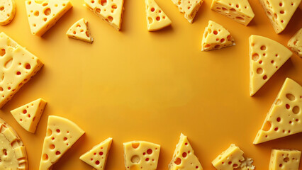 Cheese Lovers Day Background, Cheese Dices, Cheese Slices Background