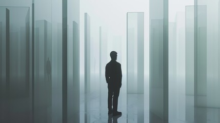 Fototapeta premium This ethereal image captures a man