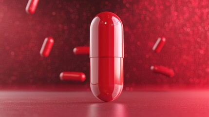 capsule medicine technology concept. Medicine evolution, futuristic glowing capsules, holographic data projections, sleek advanced design