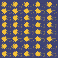 YELLOW CHRISTMAS STARS DESIGN PATTERN TEXTURE BACKGROUND VECTOR