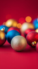 christmas balls on the table