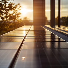 Solar panels installed on a terracotta roof under a bright sun