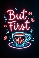 close up of illuminated neon sign with copy space.