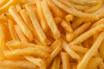 Crispy French Fries with Ketchup, Golden and Tasty Fast Food Snack, Salted and Crunchy Potato Chips