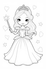 Princess coloring page related to children.