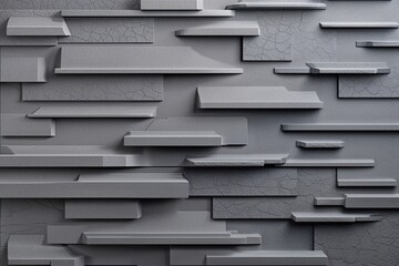 Dimensional Layered 3D Texture with Rich Gray Tones and Tactile Patterns