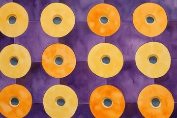 Fototapeta premium Abstract Patterns of Colorful Film Reels on Wall