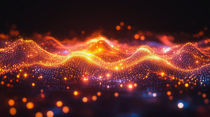 Fototapeta premium Abstract business connection of lines from nodes It is connected to endless nodes and represents the innovation of communication in the network.
