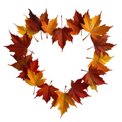 Fototapeta premium Autumn Celebration with Heart-Shaped Leaves Nature Digital Art Outdoor Aerial View Seasonal Love Theme for Home Decor and Inspiration