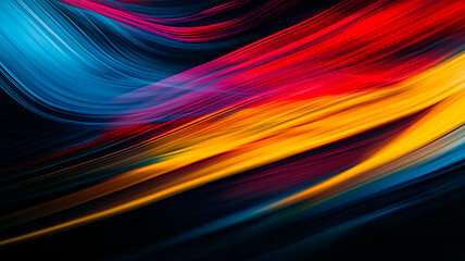 Fototapeta premium Abstract background with bright strokes of red, yellow and blue colors. Dynamics energy, expressiveness.
