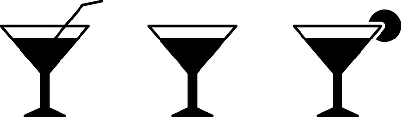 Alcohol cocktail icon. Martini or Margarita cocktail icon