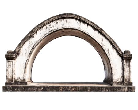 a stone arch with a white background
