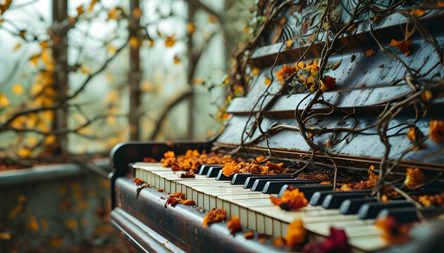 Old Piano in the Forest