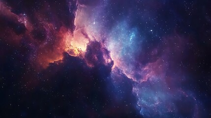 Vivid colors of cosmic nebula in space photography image