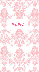 Pink text that says "New Post" against a pink background.Minimal creative advertise concept.Copy space,flat lay 