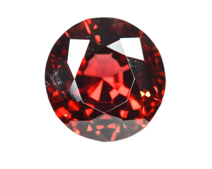 a close up of a red gem
