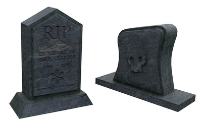 Tombstones isolated on white