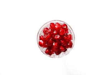 Pomegranate seeds on a white background, fresh and juicy fruit close-up, high-resolution food photography, perfect for Yalda Night themes and Persian celebrations - 3
