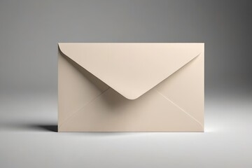 a close up of a white envelope with a shadow on a gray background